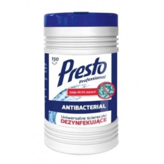 Uniwersalne ściereczki dezynfekujące PRE STO 2w1, w tubie, 150szt., białe op. 1 szt.