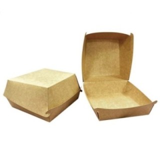 Pudełko HAMBURGER BRĄZOWY MEGA 100szt K brązowo/brązowy 150x150x80mm bez druku TnG