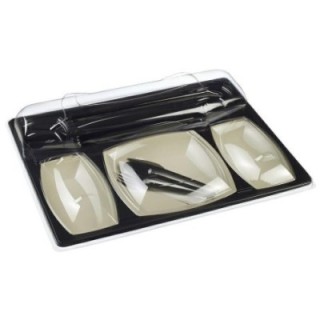 Lunch Set - Essential L 3xtalerzyki rPET 440x340x60mm, 15 kpl. recykling (k/4)