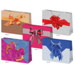 Torebki ozdobne T8 ogólne zestaw 34 38/29cm, op.10szt. (kokardy) (k/20)