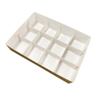 Pudełko catering set box PRZEGRODY 12szt op. 50 zestawów -białe TnG
