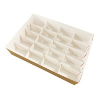 Pudełko catering set box PRZEGRODY 20szt op. 50 zestawów -białe TnG