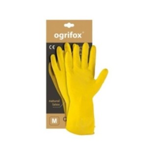 Rękawiczki gumowe flokowane żółte M (k/144)