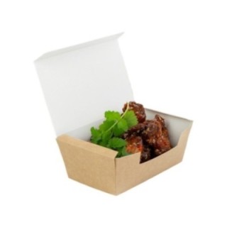 Pudełko KURCZAK mały BRĄZOWY -100szt. 160x100x60, środek biały, klejone-szczelne