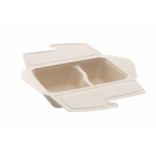 BePulp Meal Box To Go 800ml dwudzielny op. 50szt (k/2) 21x15x6cm, Sabert