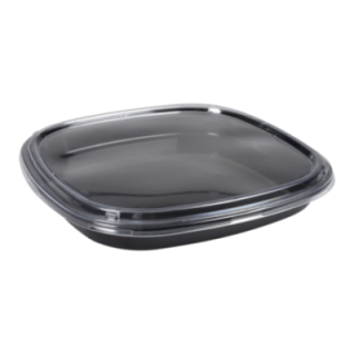 SUSHI OP-36 32x32cm komplet 25 szt. czarny spód + krystaliczna pokrywka ANTIFOG (k/2)