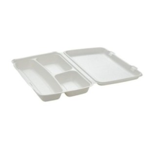 MENUBOX trzcina GIGA BePulp, trójdzielny op.50szt, 380x240x60mm (k/2)