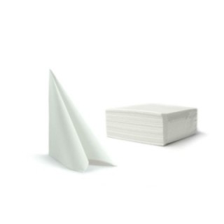 Serwetki 40x40cm fizelina op.50szt biała Airlaid (k/8)