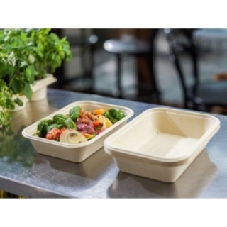 PureFiber eko miska, 1000ml, op.180szt 22x16cm, prostokątna, pap. z włókna drewnianego, bez powleczenia, eko