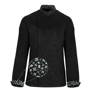 Bluza kucharska Czarna - długi rękaw - Skulls - Limited edition