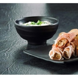 Miseczka okrągła czarna, śr.11,4x 8cm melamina, 1szt. (k/48)