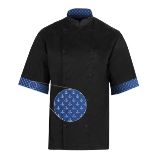Bluza kucharska -  Czarny - krótki rękaw - Marine - Limited edition