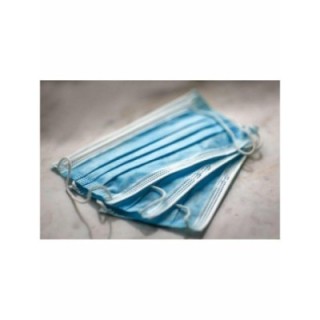 Maska ochronna na usta 3W op. 100szt fizelinowa, kolor niebieski