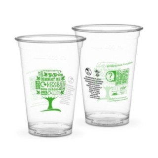 Kubki PLA fi 96mm 400ml Green Tree op.50szt., biodegradowalne, 16oz (k/20) SUP