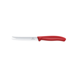 Victorinox Swiss Classic Nóż do sera i kiełbasy, ostrze ząbkowane, 110mm, czerwony