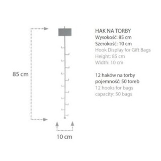 Hak na torby POL-MAK 12 haków, ok. 50 toreb