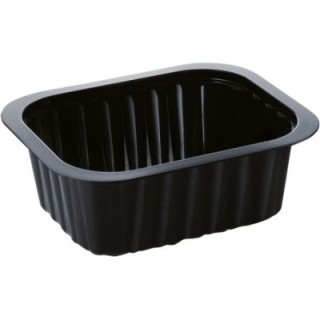 T B 137/113/1 H5 R poj. zgrzew. op.300szt 470ml, wysokość 5,3cm czarny, niedzielony żebrowany, DUNI