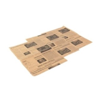 Papier pakowy 32+10PE 30x40cm brąz op.1000arkuszy, powlekany,nadruk GAZETA