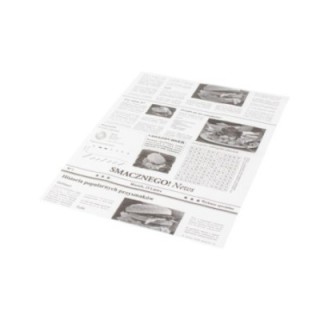 Papier pakowy 22+8PE 30x40cm biały op.1000arkuszy, powlekany, nadruk GAZETA