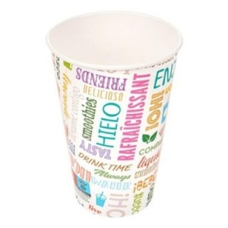 Kubek PAP/PE SW 400ml Parole op.50szt. (k/20) śr.90mm