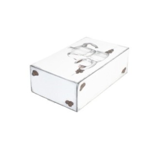 Pudełko 25x15x8 białe z nadrukiem Patyna" op.50szt."