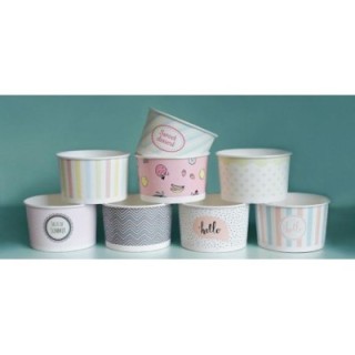 Miseczka PAP/PE do lodów 360ml Pastel op .25szt. śr.102mm (k/20) mix wzorów