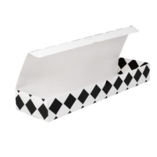 Pudełko ZAPIEKANKA KRATKA CZARNA op.100s zt 380x110x50mm TnP