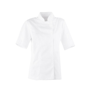 Bluza kucharska damska Biała - krótki rękaw