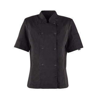 Bluza kucharska damska Czarna - krótki rękaw