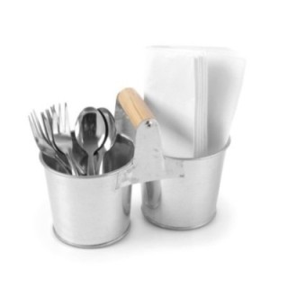 Wiaderko podwójne z uchwytem galwanizowane 250x125x(H)155  - kod 425954