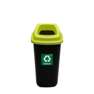 Kosz Sort Bin 28l do segregacji SZKŁO, zielona pokrywa (k/8)