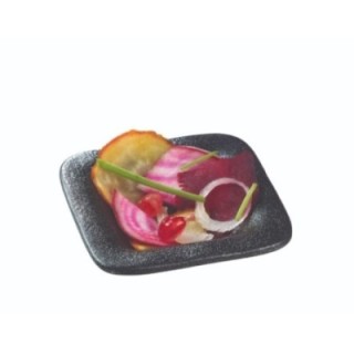 Finger food porcelana talerzyk kwadratowy 69x69mm czarny, op.24szt. (k/9)