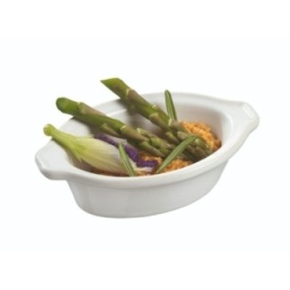 Finger food porcelana pucharek owalny brytfanna 88x53mm biały, op.12szt. (k/12)