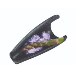 Finger food porcelana talerzyk owalny 95x45mm czarny, op.6szt. (k/24)