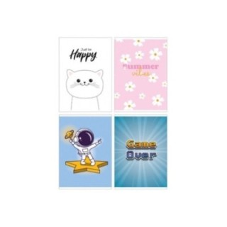 Zeszyt A5 w kratkę 16k GIMBOO mix wzorów - miękka okładka