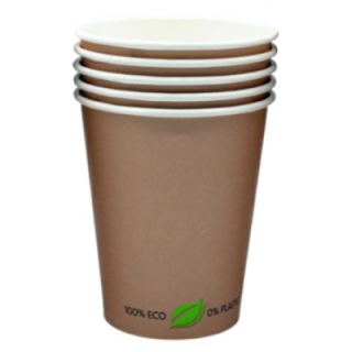 Kubek PAP/BIO SW 250ml kraft ECO op.50szt. (k/20) śr.80mm. 8oz. PLASTIC FREE
