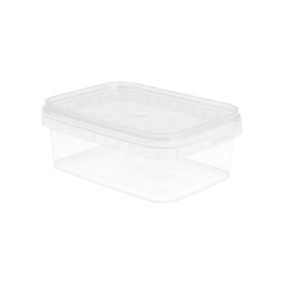 Pojemnik PP prostokątny 280ml z pokrywką 12x8,8x4,2 cm transparent, op.420kpl.WIELORAZOWE