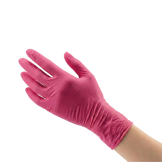 Rękawiczki nitryle różowe roz.M op.100szt PINK bezpudrowe (k/10)