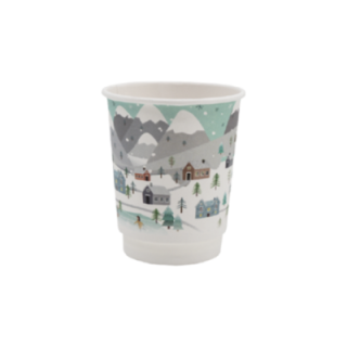 Kubek PAP/PE DW 250ml nadruk ZIMA op.20szt. (k/25) śr.80mm, SUP