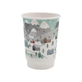 Kubek PAP/PE DW 400ml nadruk ZIMA op.20szt. (k/20) śr.90mm, SUP