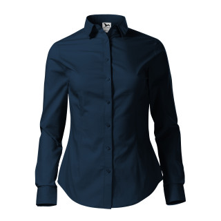 Koszula Damska Granatowa 100 % bawełna - Długi rękaw