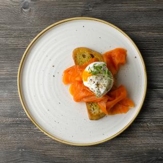 Talerz płytki z rantem Stonecast Barley White 260 mm x (H)20