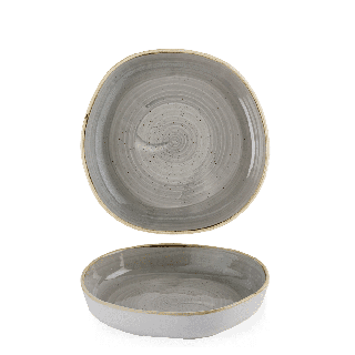 Talerz organiczny z wysokim rantem Stonecast Peppercorn Grey, 230mm