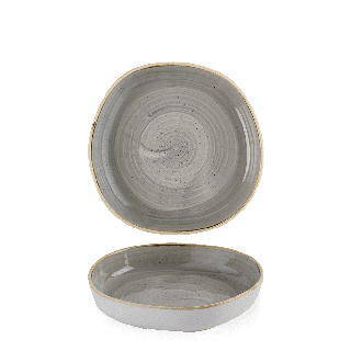 Talerz organiczny z wysokim rantem Stonecast Peppercorn Grey, 200mm