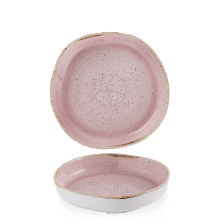 Talerz organiczny z wysokim rantem Stonecast Petal Pink, 230mm